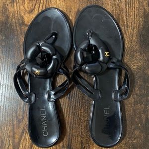 CHANEL Jelly Flower Flip flops sandals